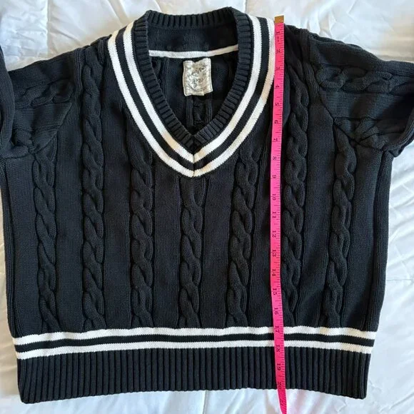 Hope & Henry Women's Long Sleeve V-Neck Cricket Cable Knit Sweater Size XL - Picture 7 of 8